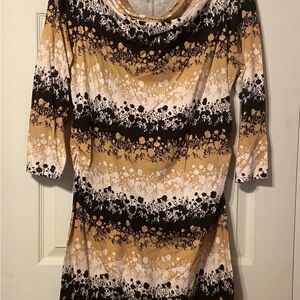 Patagonia Long Sleeve Dress in Black, White, and Tan